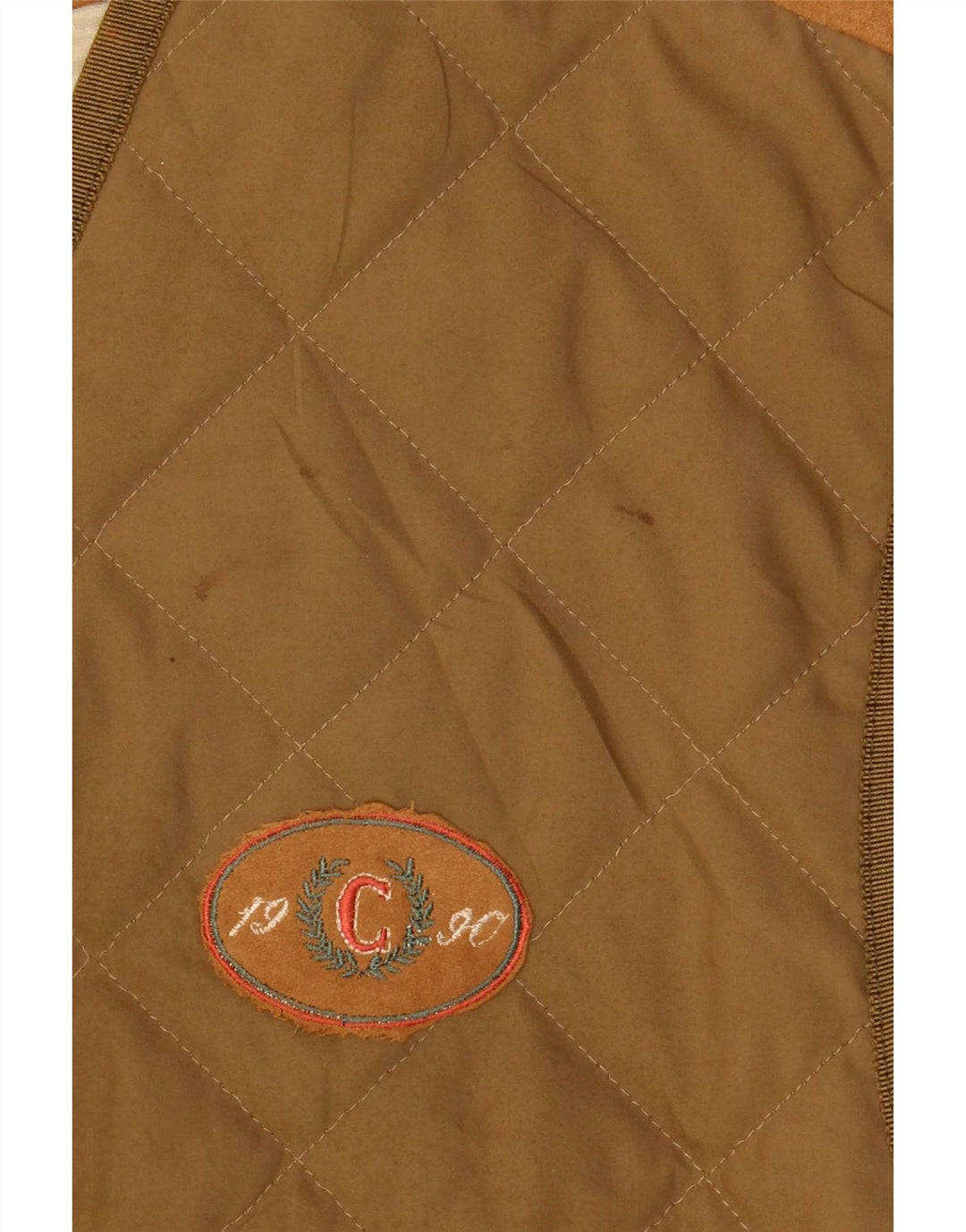 Colete acolchoado masculino Casucci UK 36 pequeno poliéster cáqui