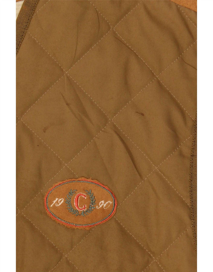 Colete acolchoado masculino Casucci UK 36 pequeno poliéster cáqui