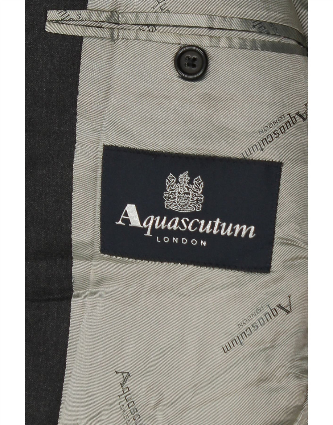 Aquascutum Jaqueta Blazer Masculina com 2 Botões Reino Unido 36 Pequena Lã Cinza