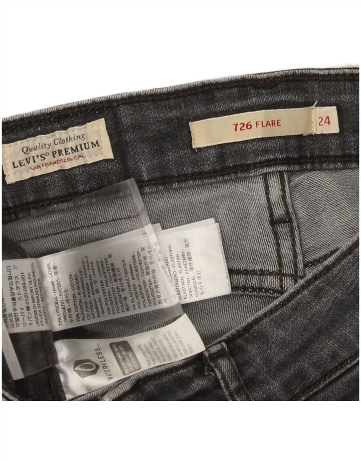 Calça jeans feminina Levi's 726 Flared W24 L30 cinza Lyocell