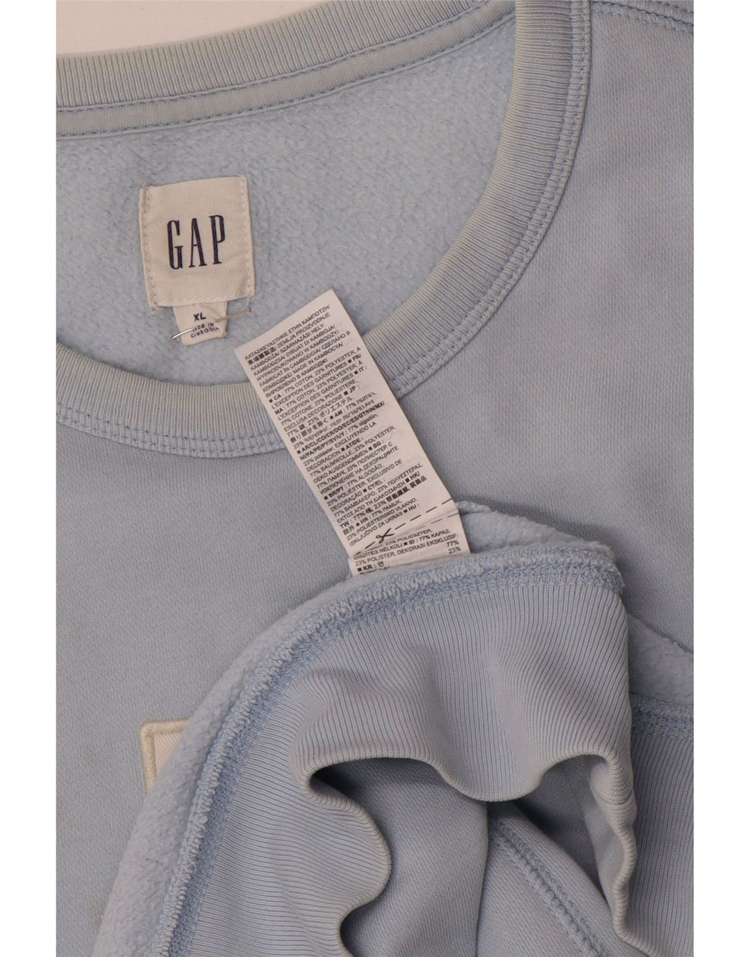 Moletom gráfico masculino Gap Jumper XL azul algodão