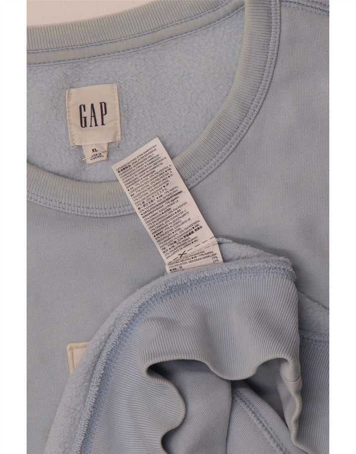 Moletom gráfico masculino Gap Jumper XL azul algodão