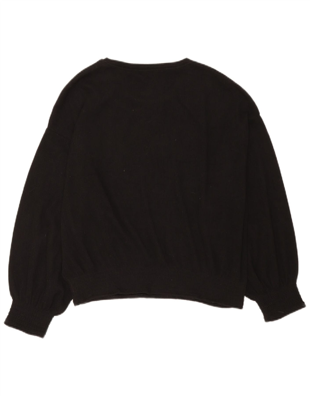 Zara Suéter feminino com gola canoa e gola redonda Reino Unido 16 grande poliéster preto
