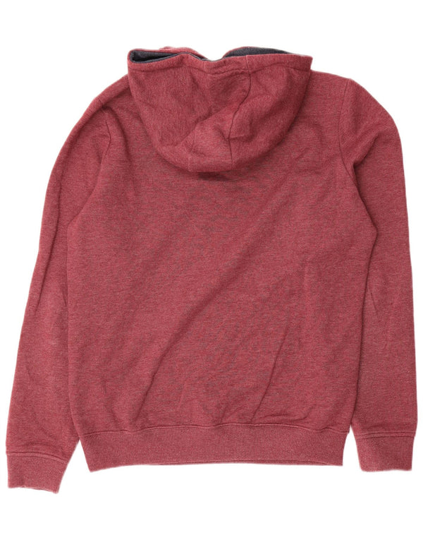 Tommy Hilfiger Mens Hoodie Jumper Medium Burgundy Flecked Cotton