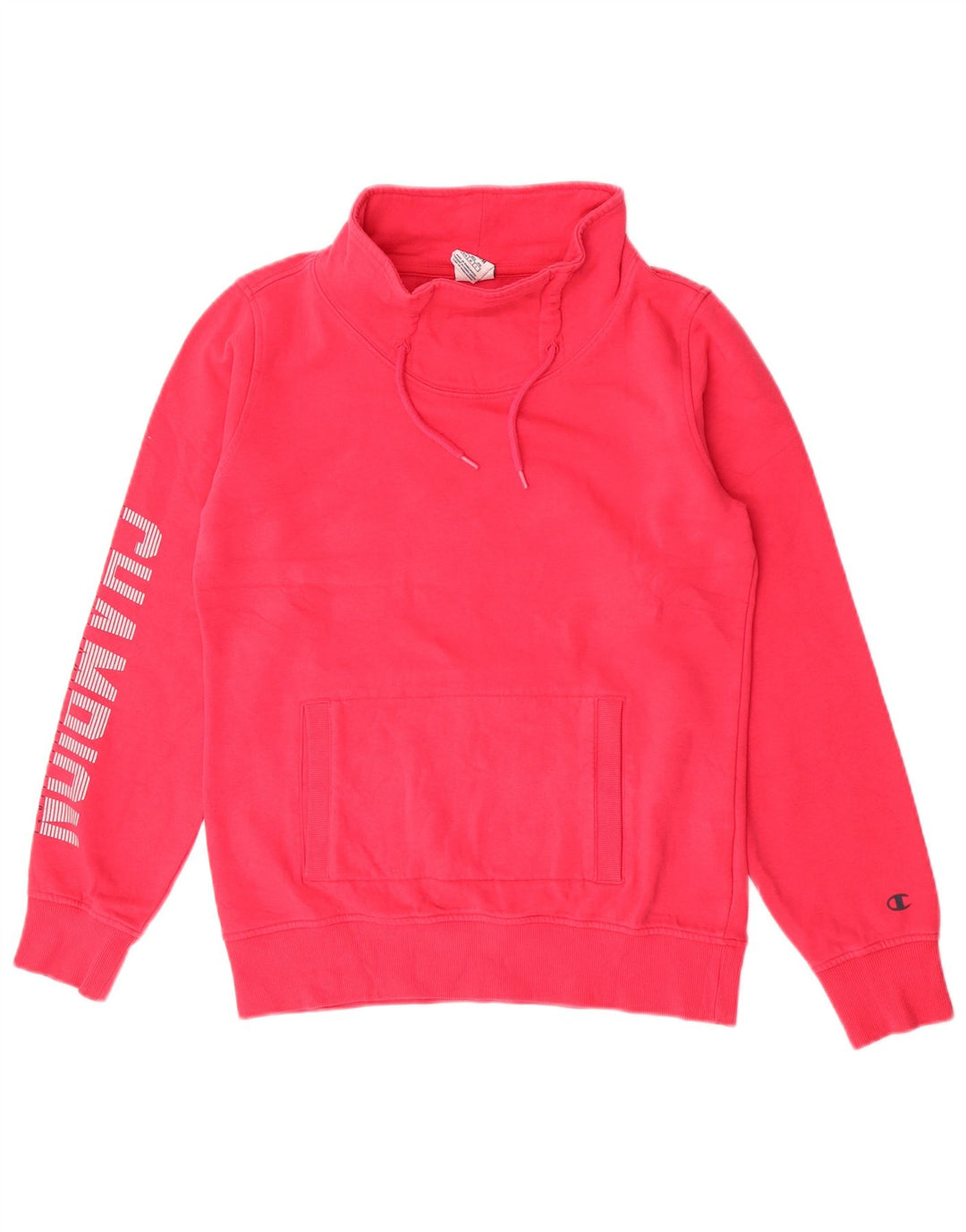 Champion feminino gráfico moletom jumper UK 14 médio algodão rosa