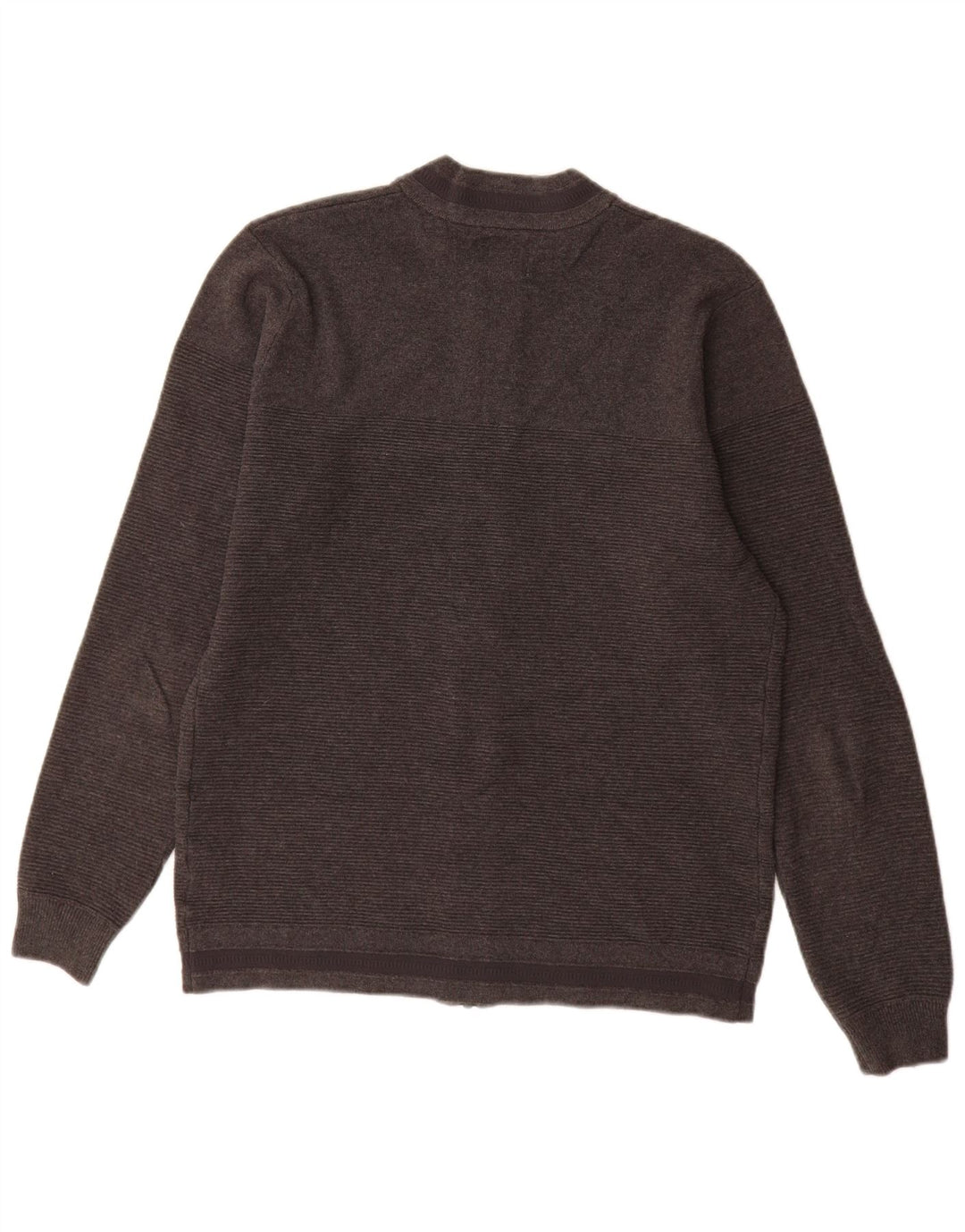Zara Suéter masculino com zíper completo e algodão cinza médio