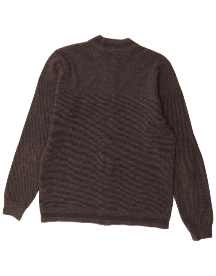 Zara Suéter masculino com zíper completo e algodão cinza médio