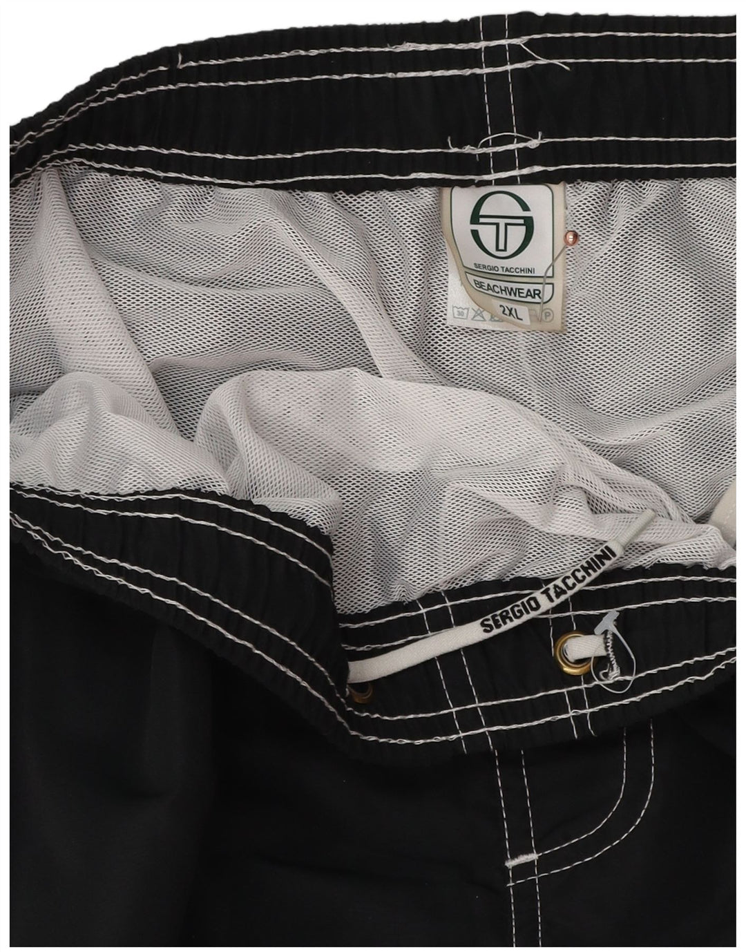 Shorts de natação masculino Sergio Tacchini 2XL poliéster preto