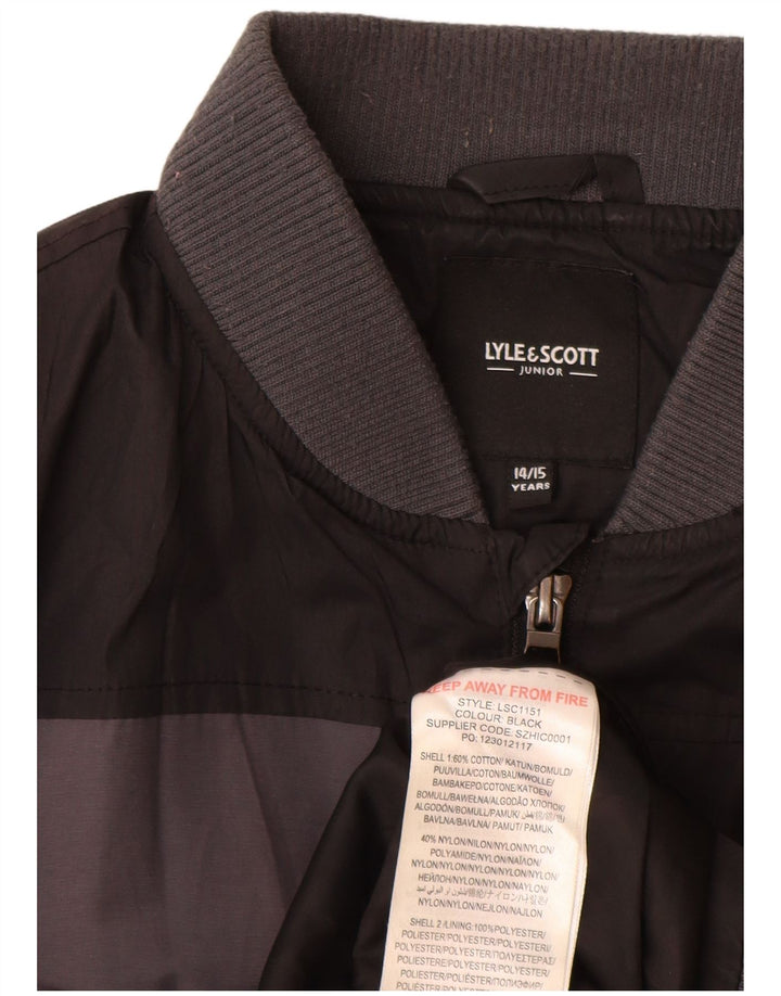 Lyle & Scott Jaqueta bomber masculina 14-15 anos cinza colorblock algodão