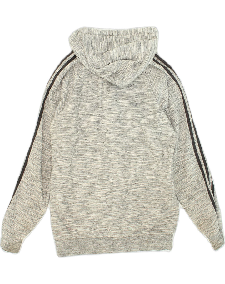 ADIDAS Mens Zip Hoodie Sweater Médio Algodão Cinza
