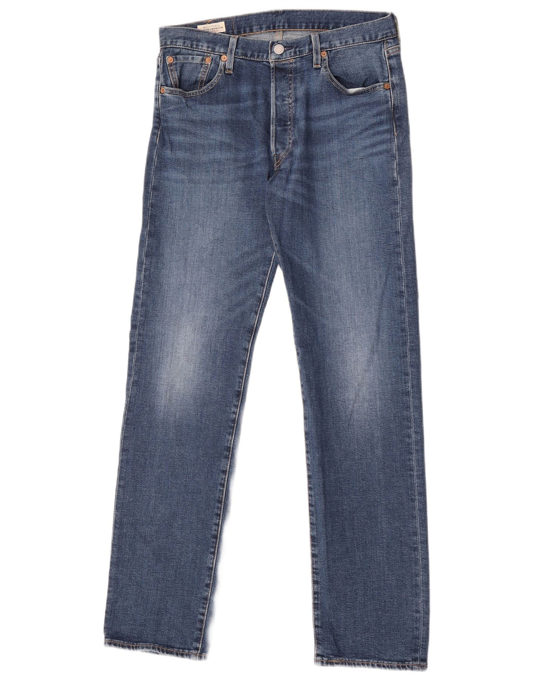 LEVI'S Masculino 501 Straight Jeans W30 L32 Azul Algodão