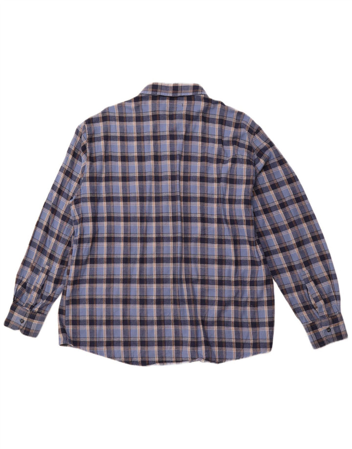 Camisa masculina de flanela SEA BARRIER XL azul xadrez algodão