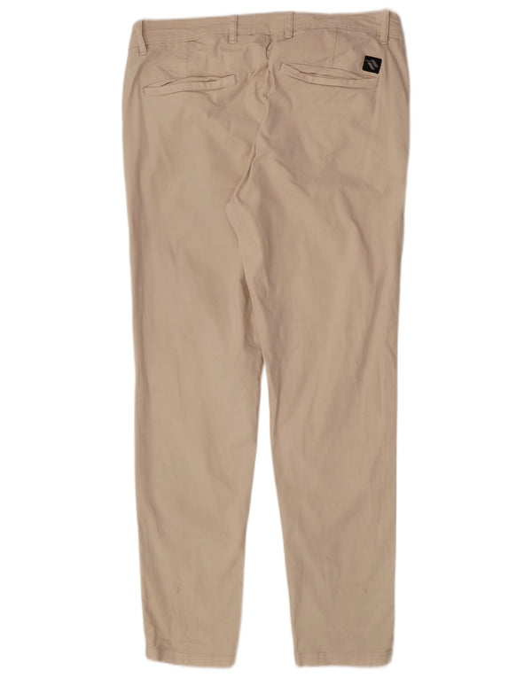 Zara Mens Slim Chino Calças EU 46 XL W36 L30 Algodão Bege