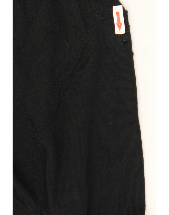 Suéter masculino Marks & Spencer com gola redonda, lã merino preta média