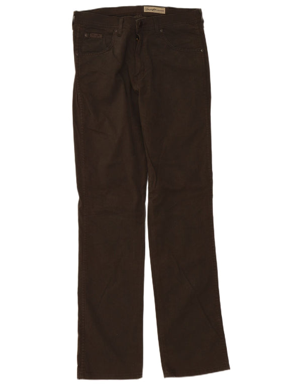 Wrangler Mens Arizona Stretch Calça Casual Reta W32 L34 Algodão Marrom
