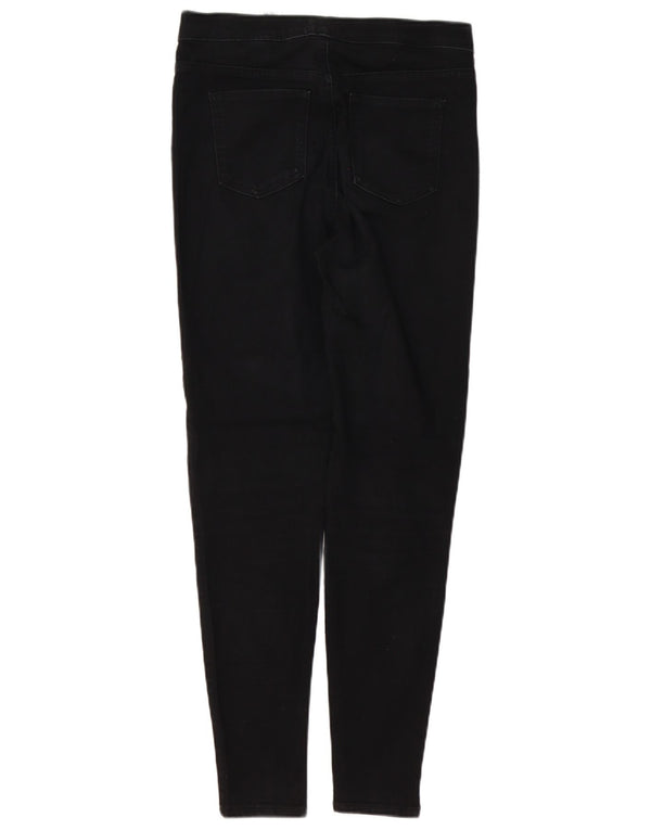 Calça jeans feminina Marks & Spencer UK 10 pequena W28 L29 algodão preto