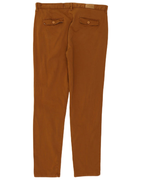 Zara Mens Slim Chino Calças EU 44 Grande W34 L30 Marrom