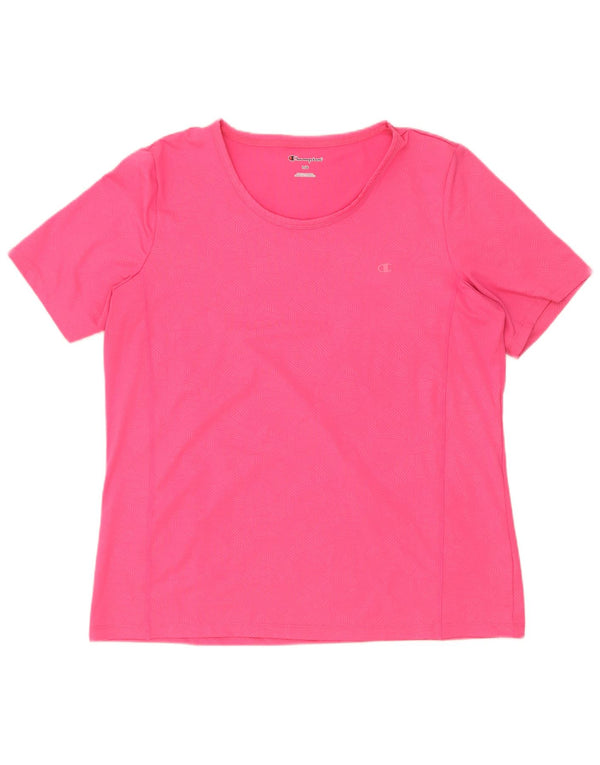 Camiseta feminina Champion UK 16 grande poliéster geométrico rosa
