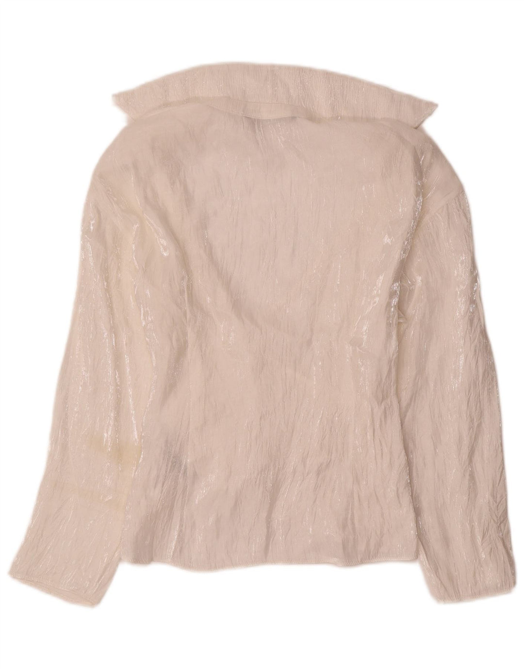 Blusa feminina de manga comprida Zara Top UK 12 viscose branca média