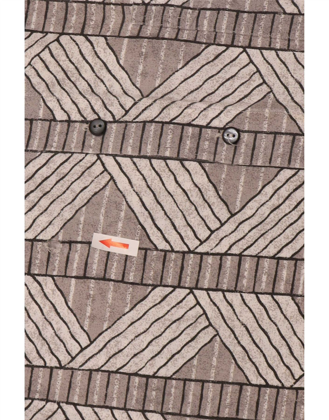 Camisa masculina vintage de manga curta XL cinza geométrica