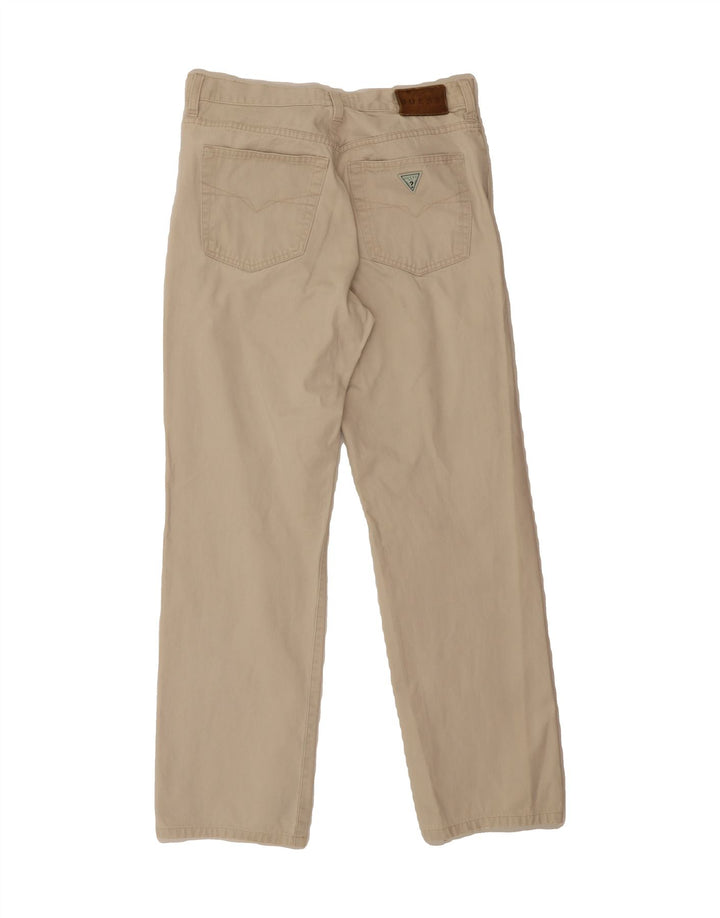 GUESS Mens Straight Casual Trousers  W32 L30 Beige Cotton Vintage Guess and Second-Hand Guess from Messina Hembry 