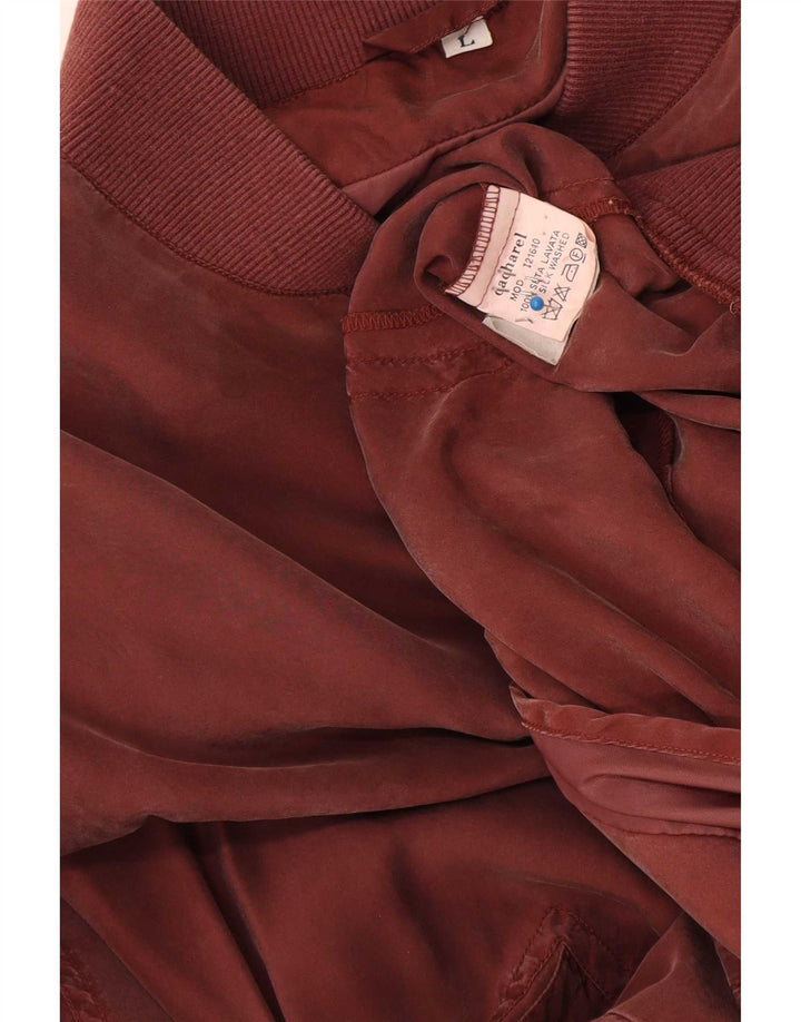 Cacharel Mens Loose Fit Bomber Jacket UK 40 Grande Seda Borgonha