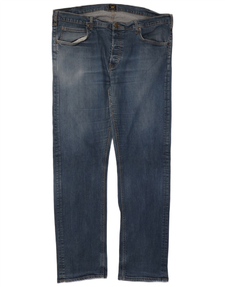 Lee Mens Daren Straight Jeans W42 L34 Azul Algodão