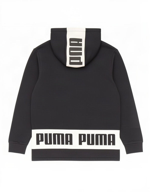 Puma masculino gráfico moletom com capuz pequeno algodão colorblock preto