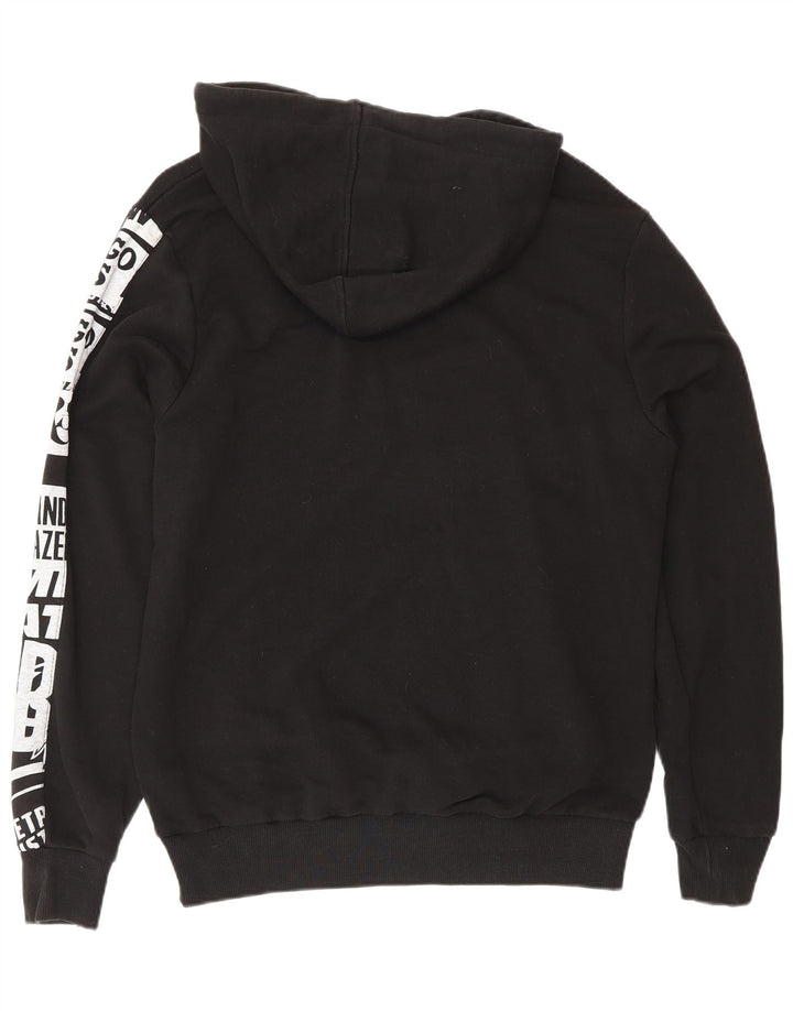 Suéter masculino com capuz gráfico NBA New Era médio algodão preto