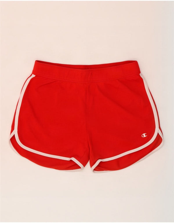 Shorts esportivos femininos Champion UK 12 médio algodão vermelho