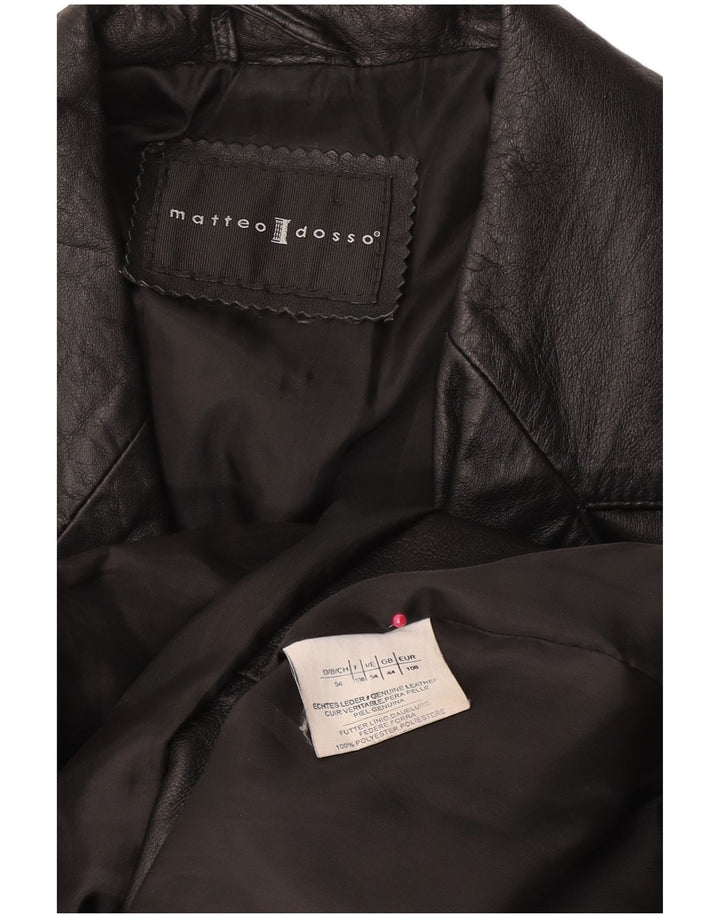 Jaqueta de couro masculina vintage UK 44 2XL couro preto