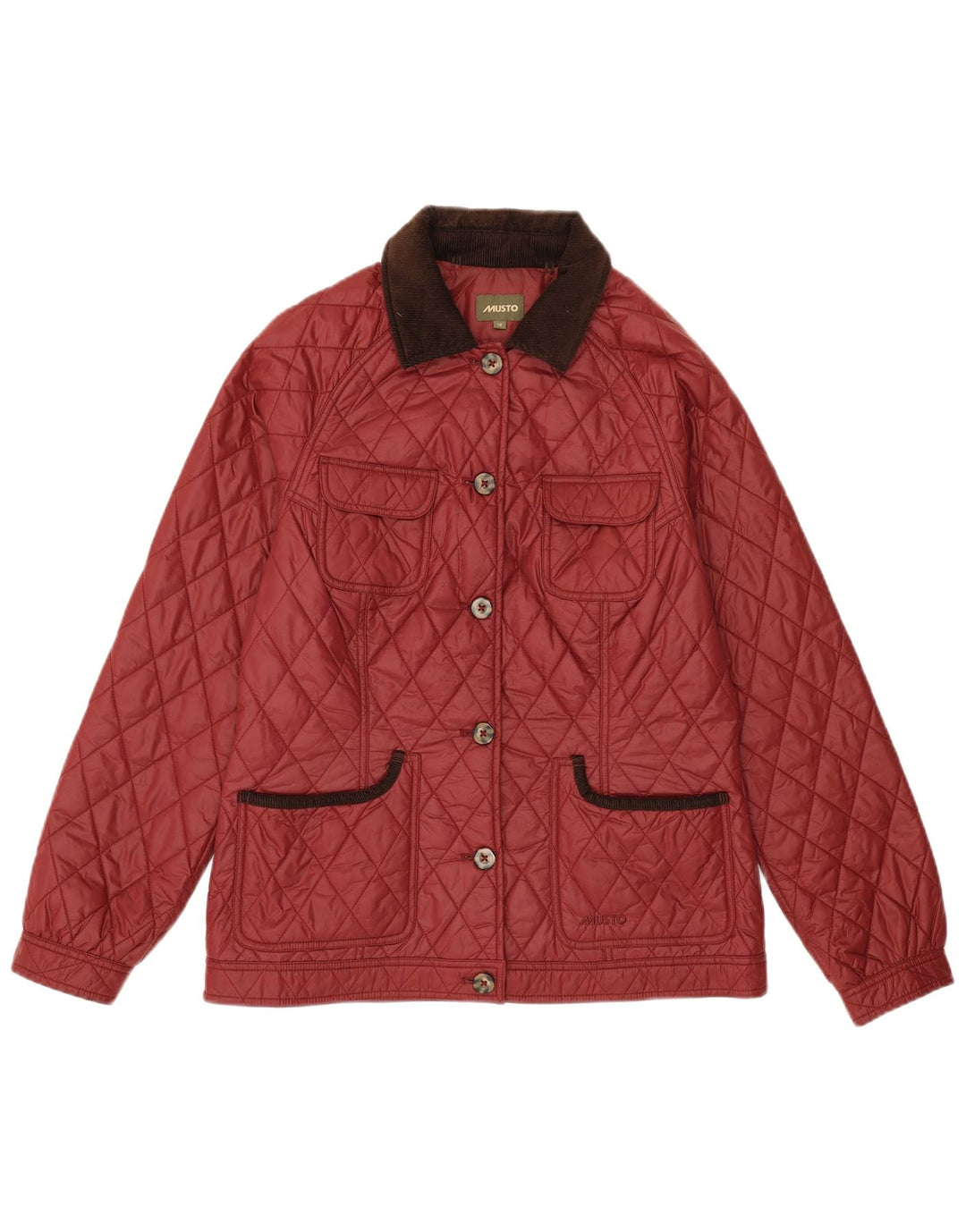 Jaqueta acolchoada feminina MUSTO UK 14 médio Borgonha Colourblock Nylon