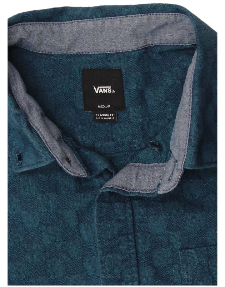 Camisa Vans Masculina Manga Curta Classic Fit Azul Médio Geométrica