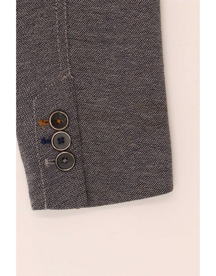 Jaqueta blazer masculina Zara com 2 botões EU 46 poliéster cinza pequeno