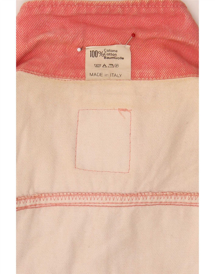 Jaqueta jeans feminina vintage Teddy Bear gráfica IT 42 algodão rosa médio