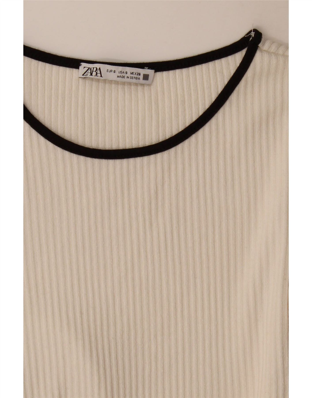 Top feminino Zara manga comprida UK 8 pequeno branco