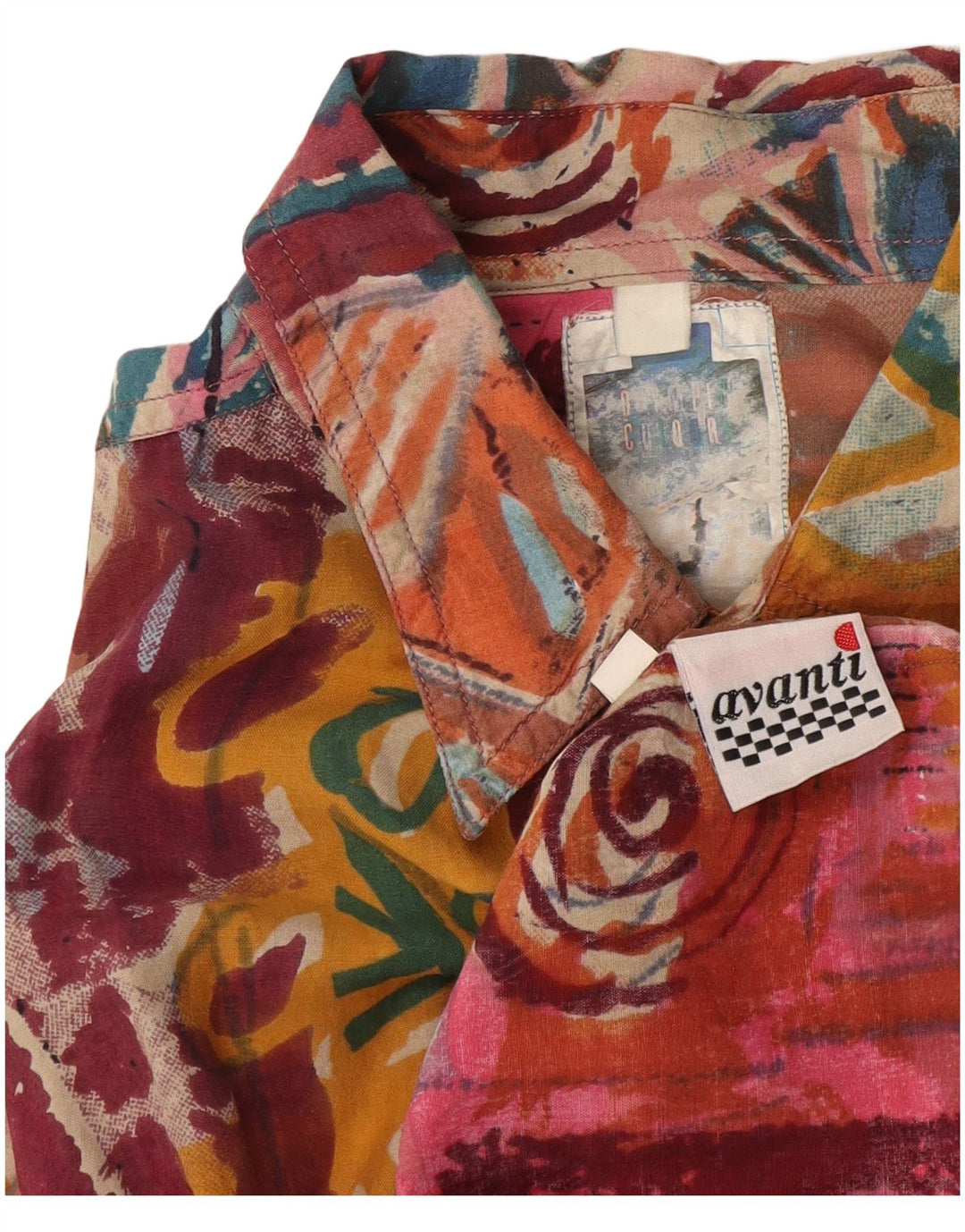 Camisa masculina de manga curta AVANTI XL viscose geométrica multicolorida