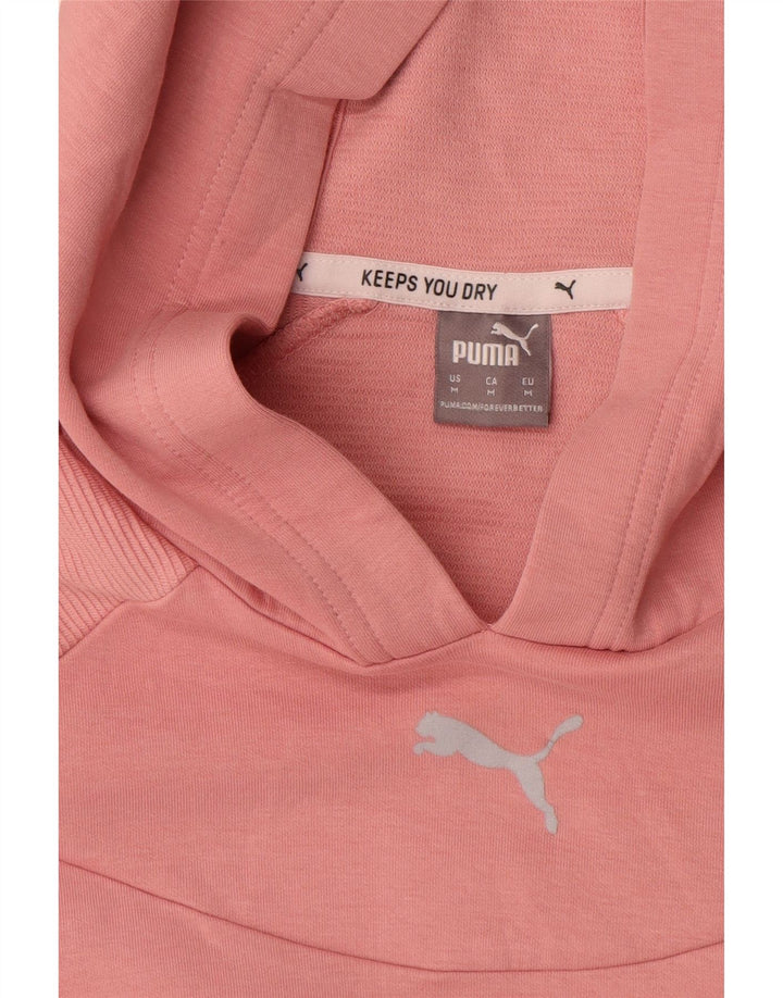 Puma Womens Crop Hoodie Jumper UK 14 Médio Rosa