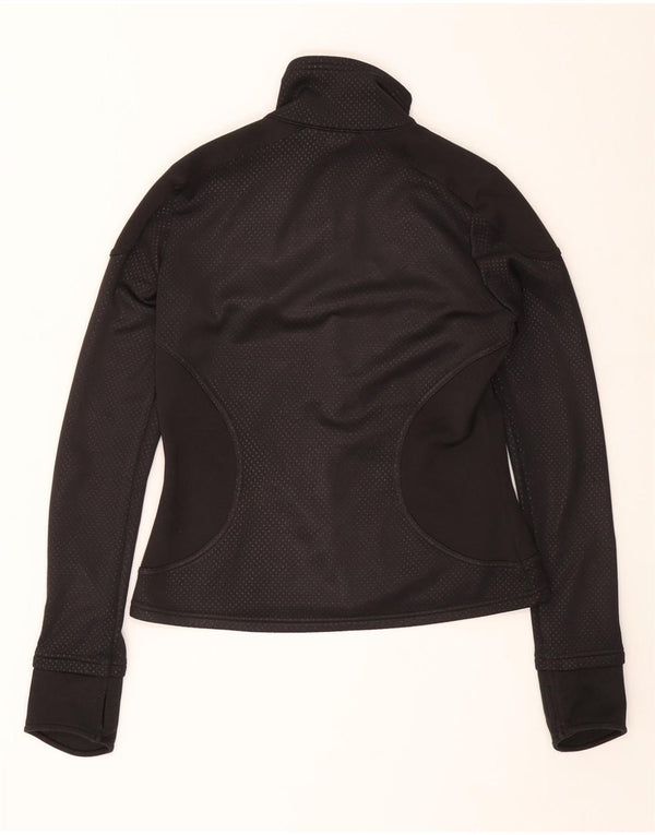 PUMA Womens Tracksuit Top Jacket UK 14 Médio Preto Manchado Poliéster