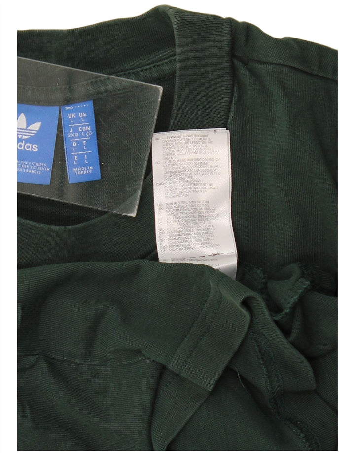 ADIDAS Mens Graphic T-Shirt Top Grande Algodão Verde