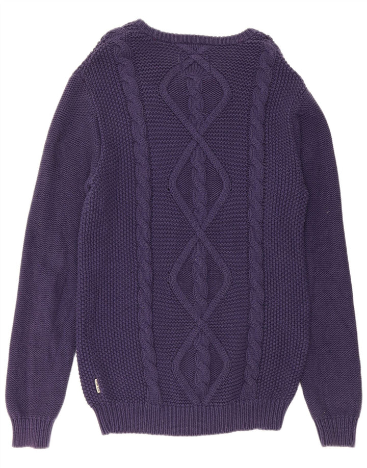 Jack Wills Suéter masculino com gola canoa de algodão azul marinho médio