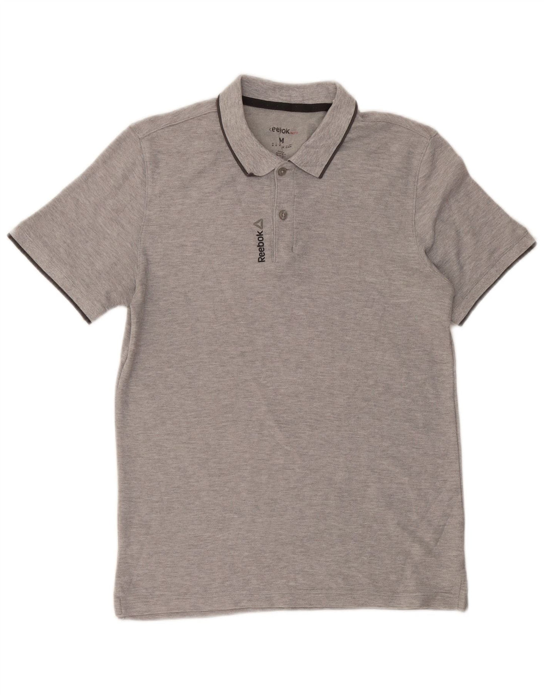 Camisa polo masculina Reebok cinza médio manchado