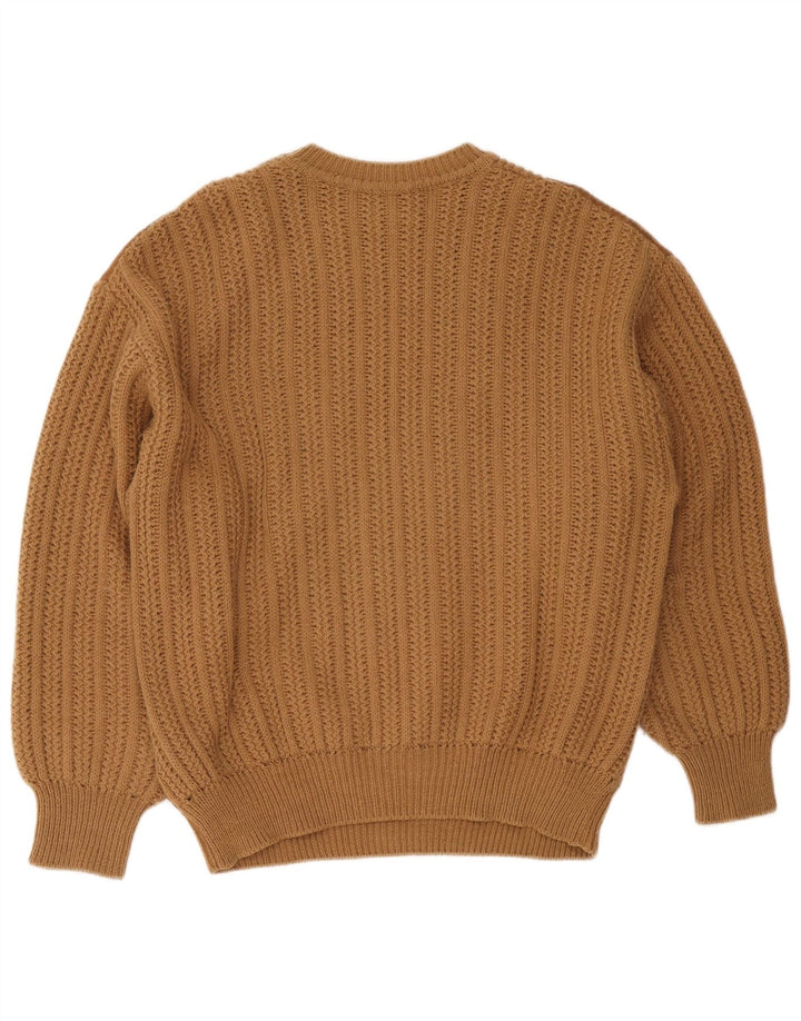 Suéter masculino número 1 com gola redonda XL lã marrom