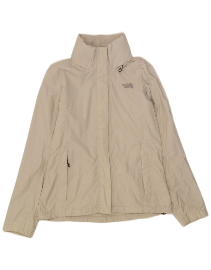 Jaqueta de chuva feminina com capuz The North Face UK 14 nylon branco médio