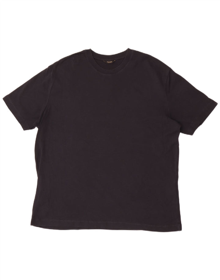 Camiseta masculina Massimo Dutti Top 2XL algodão azul marinho