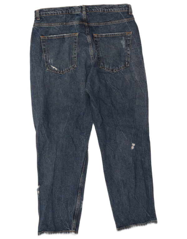Zara Mens Jeans recortados desgastados EU 40 Médio W31 L26 Azul