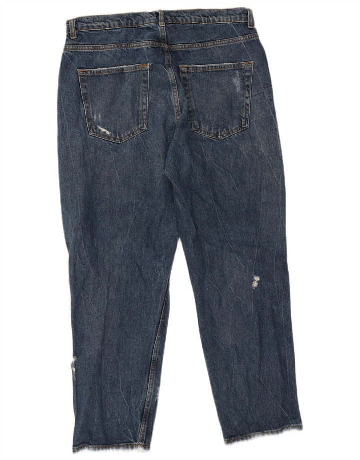 Zara Mens Jeans recortados desgastados EU 40 Médio W31 L26 Azul