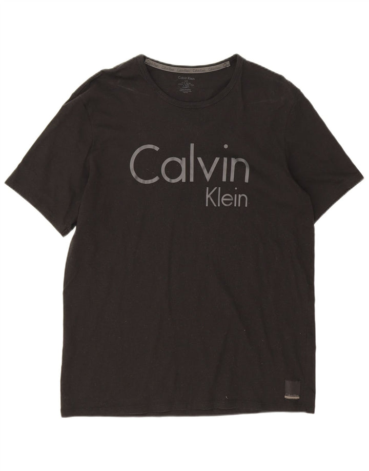 Calvin Klein Camiseta masculina gráfica grande preta