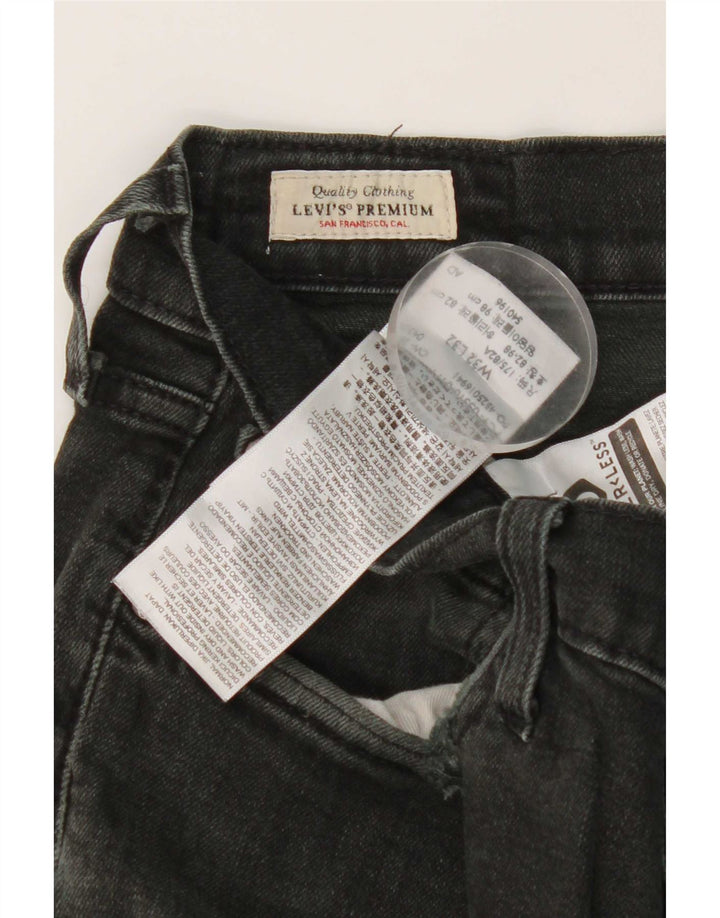 Levi's Mens Slim Jeans W32 L32 Algodão Preto