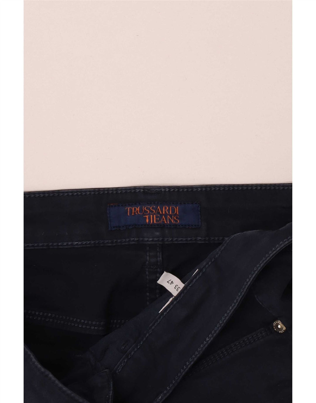 Calça feminina casual slim Trussardi W33 L32 azul marinho